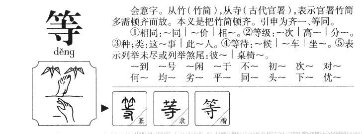 等字字源