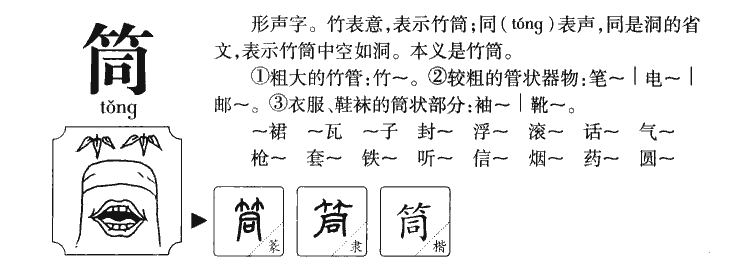 筒字字源