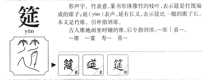 筵字字源