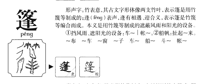 篷字字源