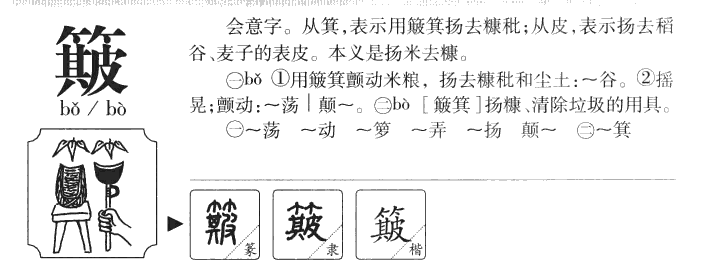 簸字字源