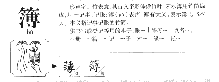簿字字源