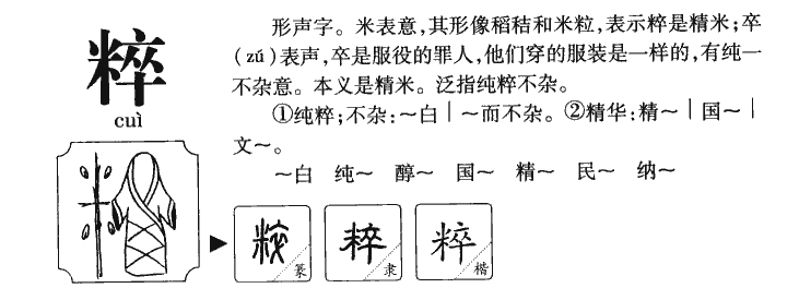 粹字字源