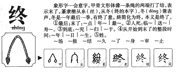 终字字源