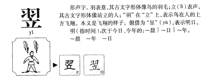 翌字字源