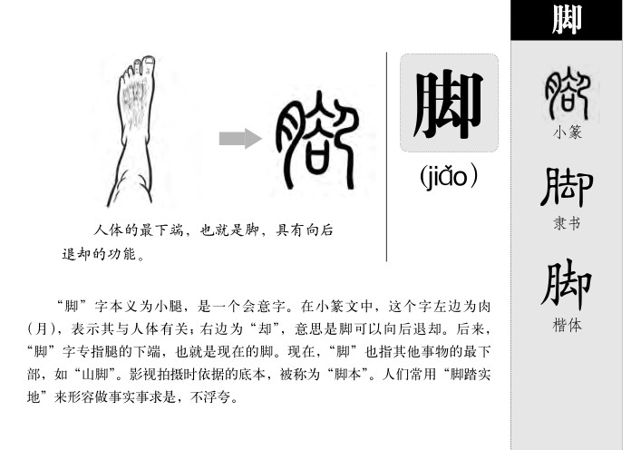 脚字字源