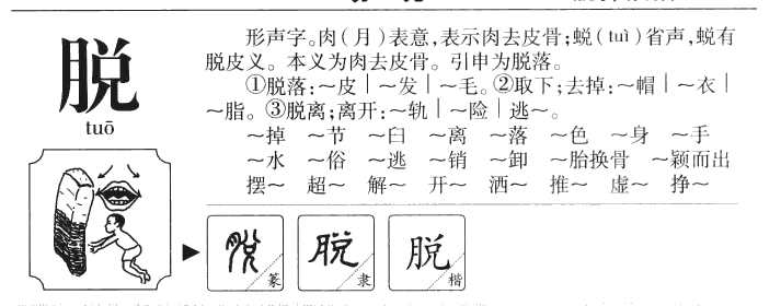 脱字字源