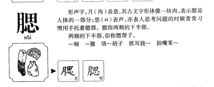 腮字字源