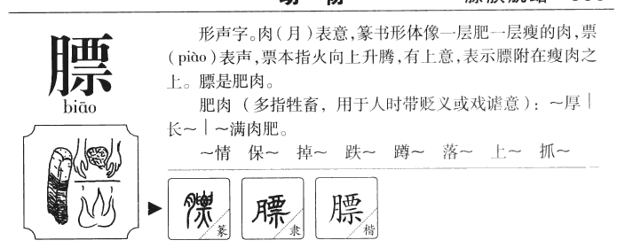 膘字字源