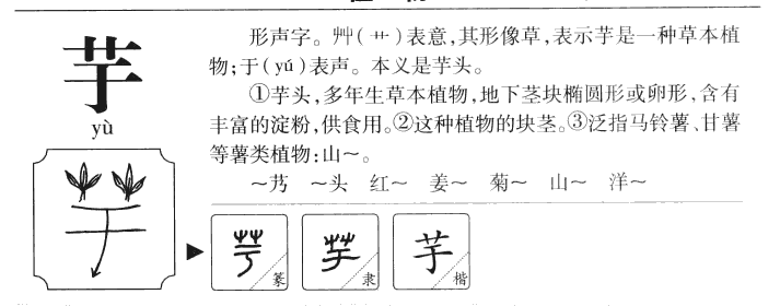 芋字字源