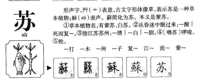 苏字字源