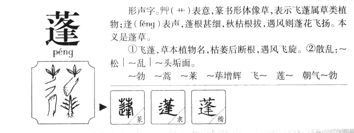 蓬字字源