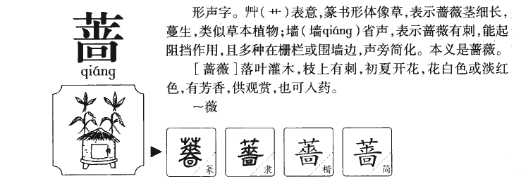 蔷字字源