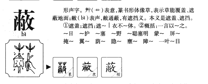 蔽字字源