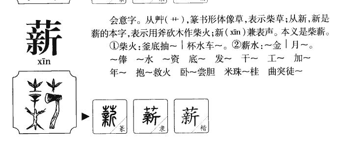 薪字字源