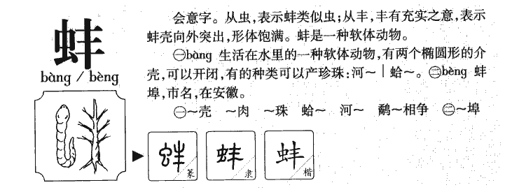 蚌字字源