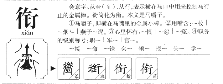 衔字字源