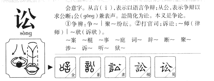 讼字字源