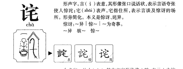 诧字字源