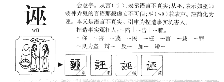 诬字字源