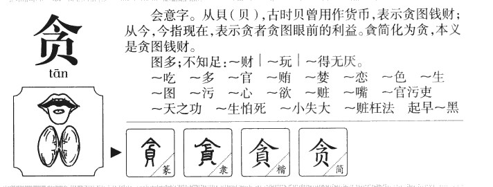 贪字字源