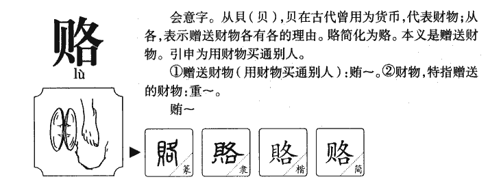 赂字字源