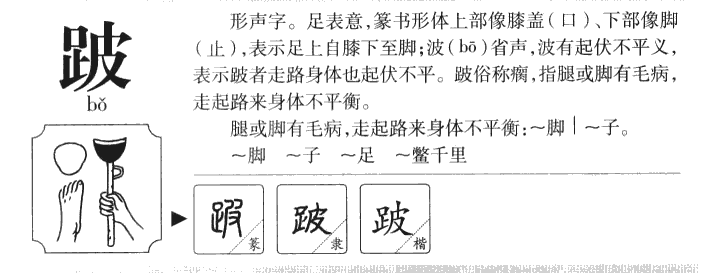 跛字字源
