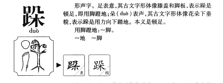 跺字字源