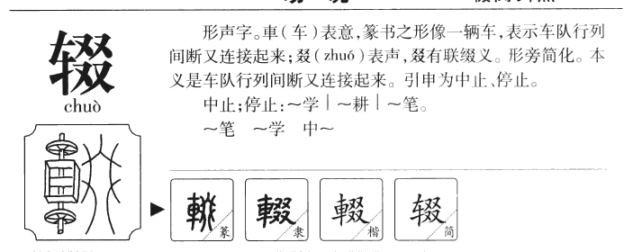 辍字字源