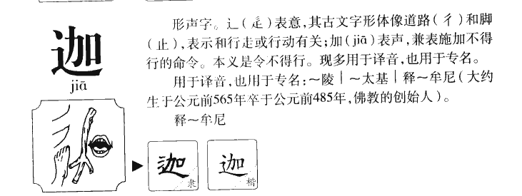 迦字字源