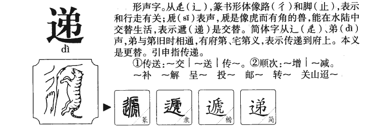 递字字源