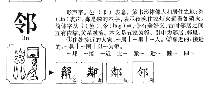 邻字字源