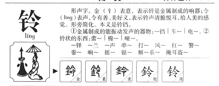 铃字字源