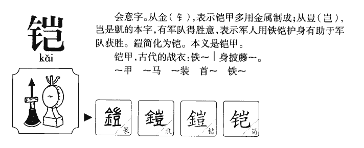 铠字字源