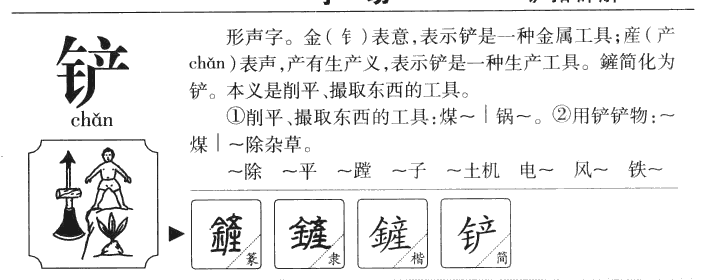 铲字字源