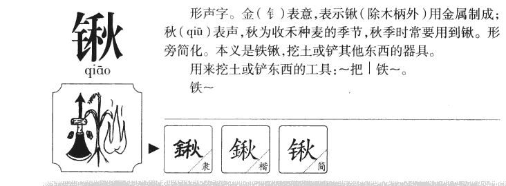 锹字字源
