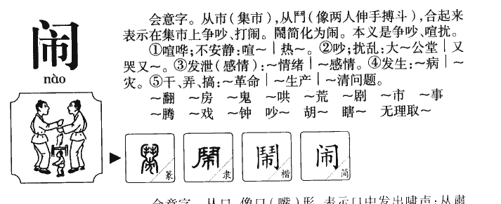 闹字字源