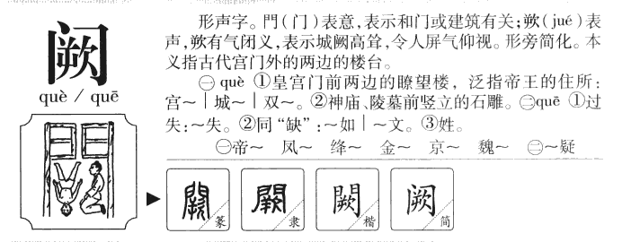 阙字字源