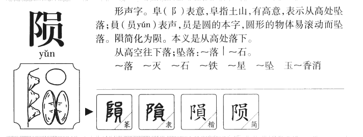 陨字字源