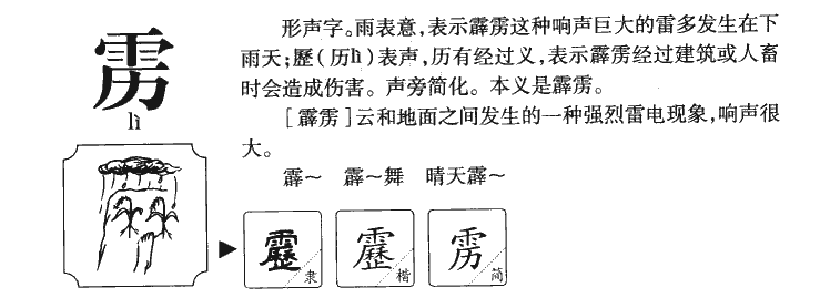 雳字字源