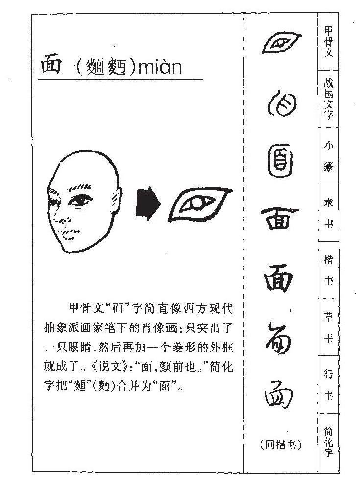 面字字源