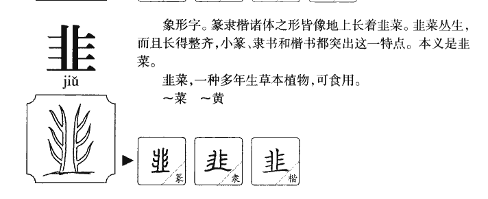 韭字字源