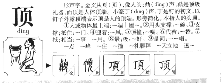 顶字字源