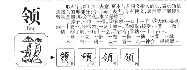 领字字源