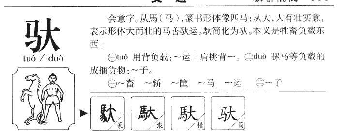 驮字字源