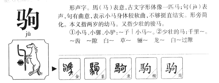 驹字字源