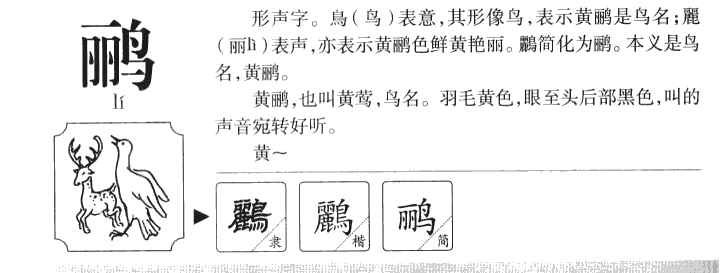 鹂字字源