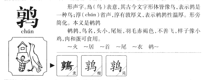 鹑字字源