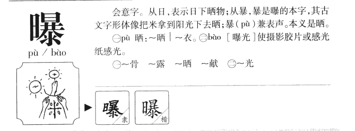 曝字字源