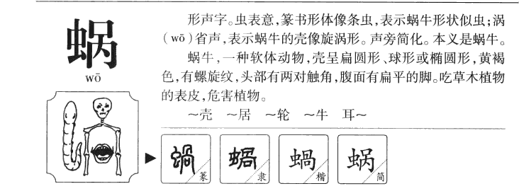 蜗字字源